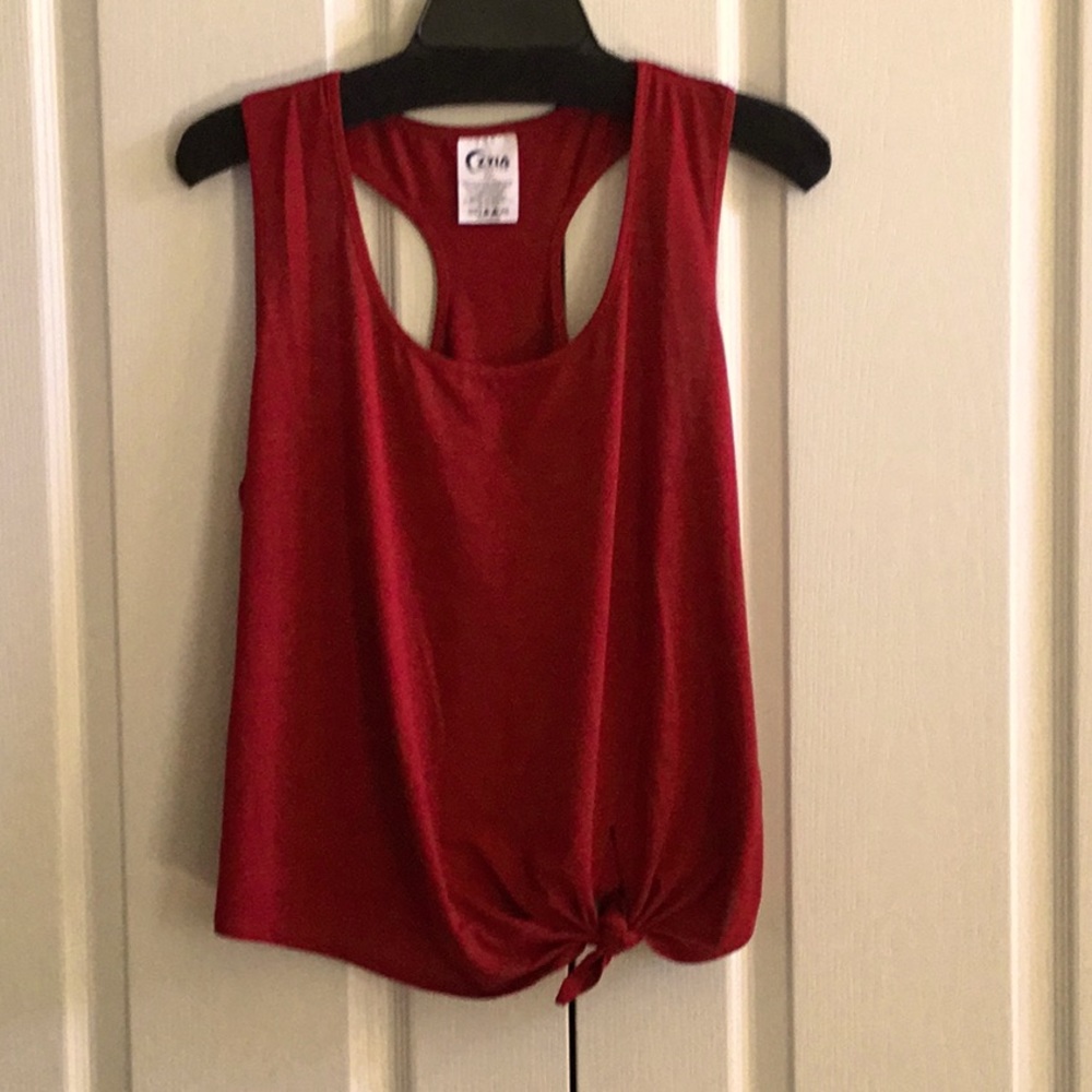 Zyia tank top, garnet red, runs small XXL fits like large.Excellent condition .